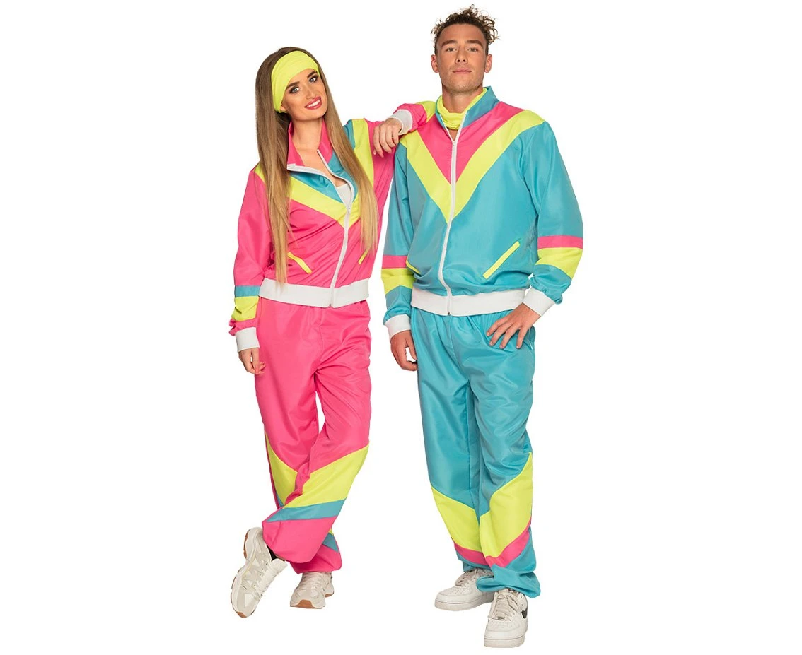 Dres damski neonowy różowy Retro, rozm. L