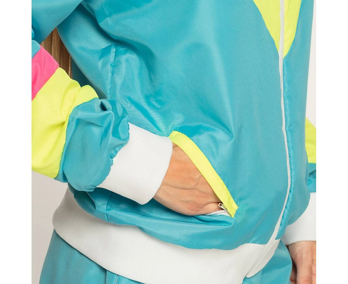 Dres damski neonowy turkusowy Retro, rozm. L
