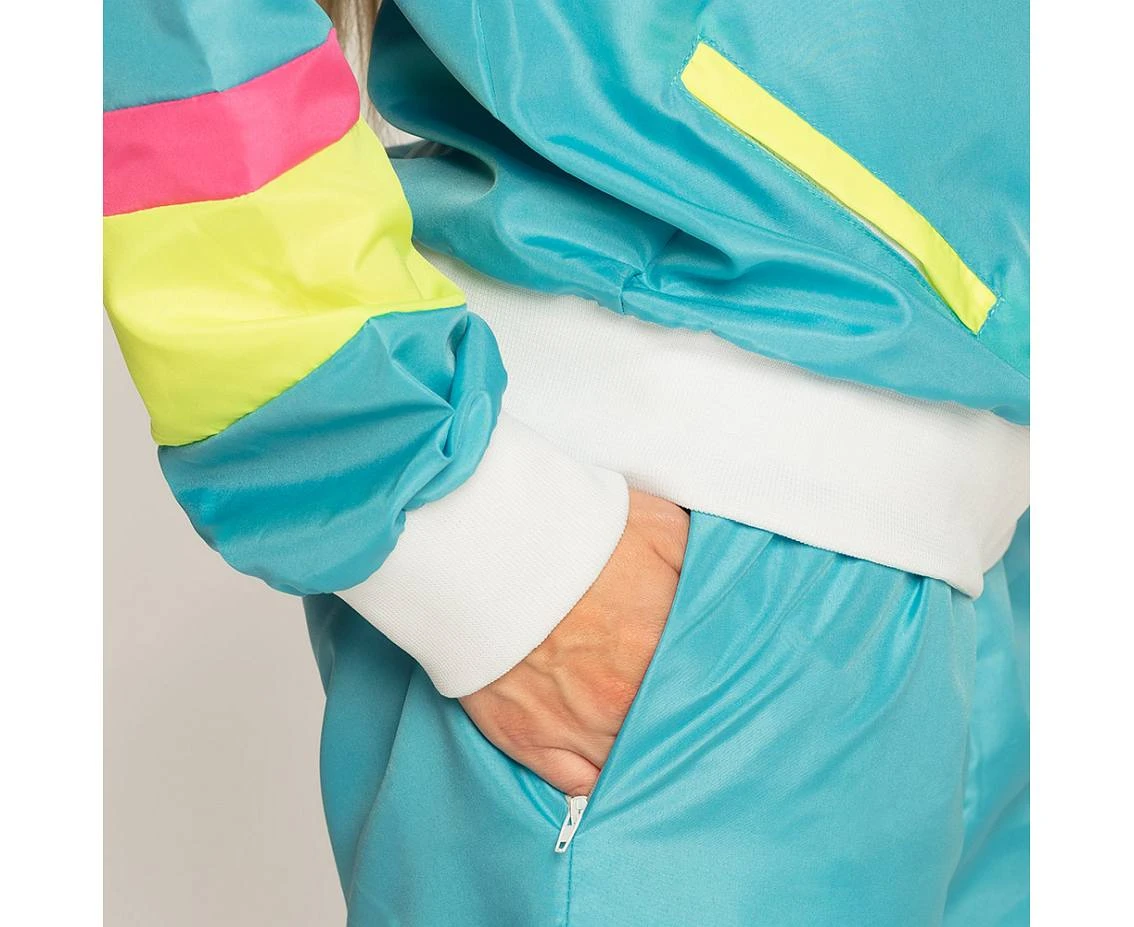 Dres damski neonowy turkusowy Retro, rozm. L