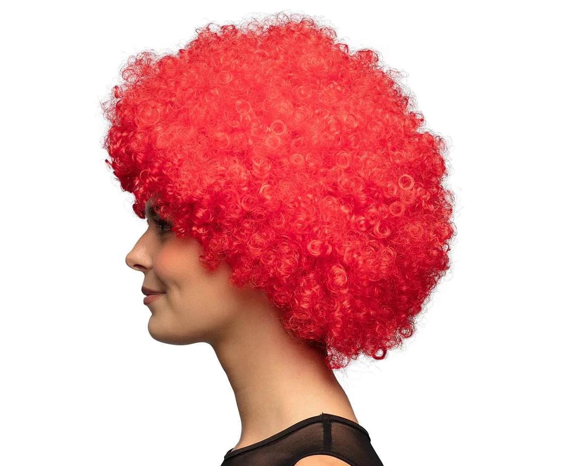 Peruka Afro, czerwona