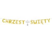 Girlanda papierowa "CHRZEST ŚWIĘTY", złota , 1,8 m.