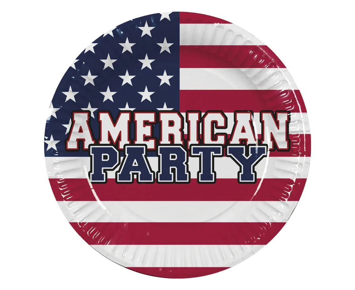 Talerzyki papierowe American Party, 23 cm, 10 szt. EKM