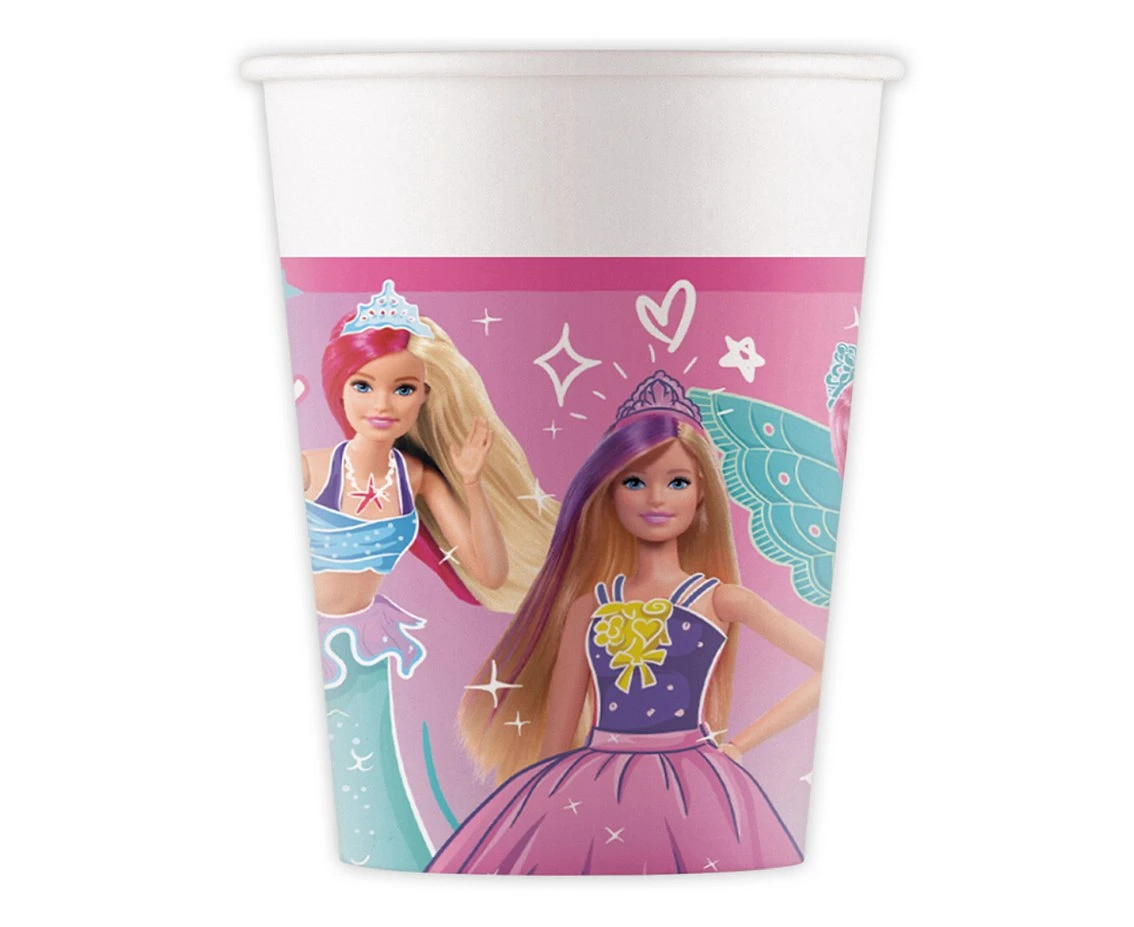 Kubeczki papierowe Barbie Fantasy, 200 ml, 8 szt. (FSC)