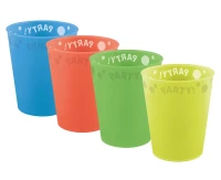 Kubek wielokrotnego użytku, 4 kolory, 250 ml., 4 szt.