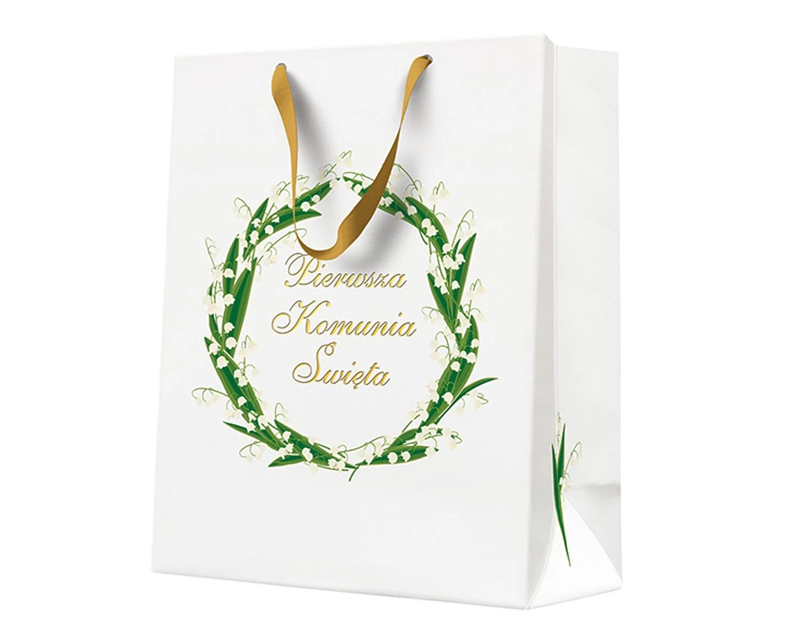 Torebka prezentowa White Flowers, 26,5 x 33,5 x 13 cm