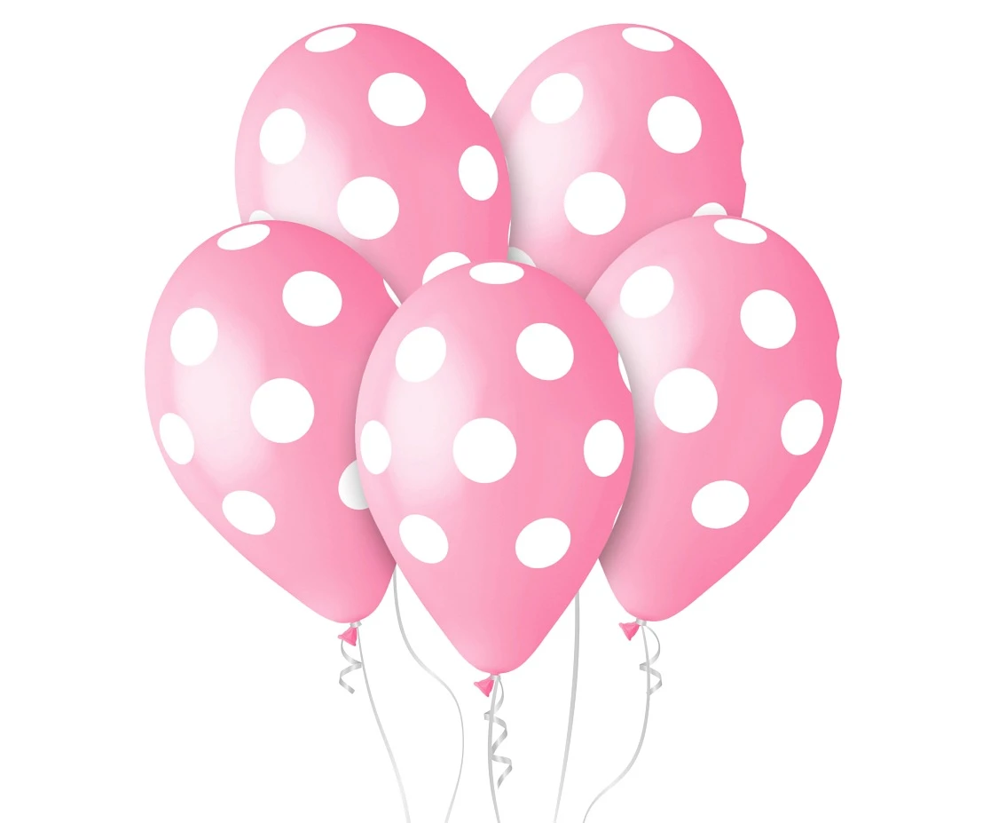 Balony B&C 12", grochy pastel różowe, 50szt.