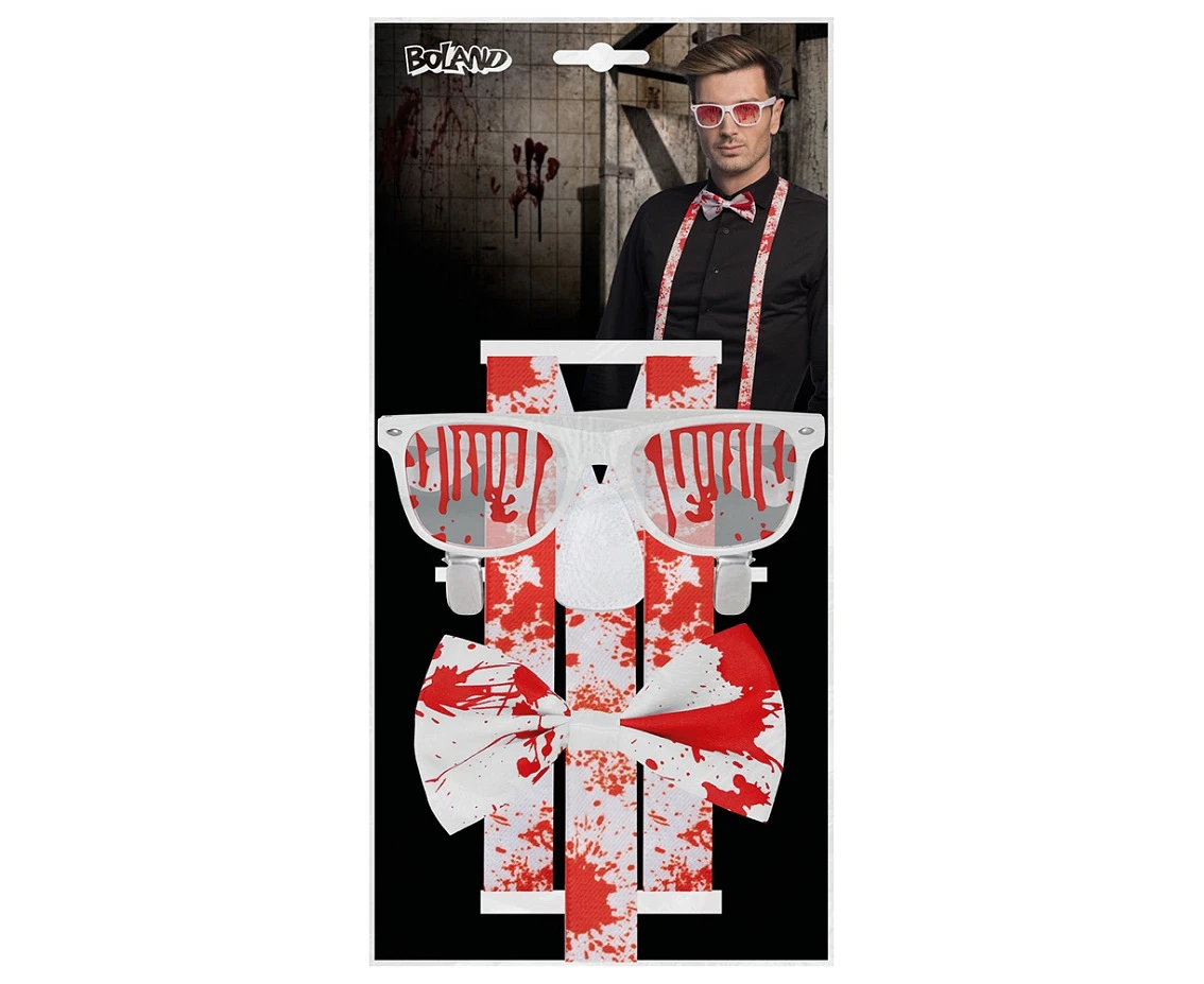 Zestaw Bloody (okulary, muszka, szelki)