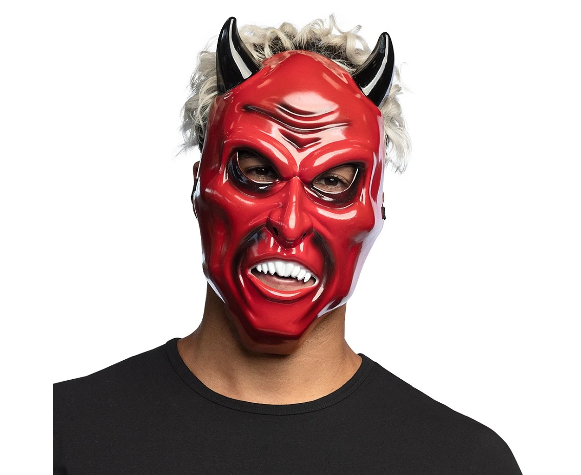 Maska na twarz Devil, czerwona