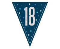 Girlanda urodzinowa 18th Birthday, niebieska, 2,74 m