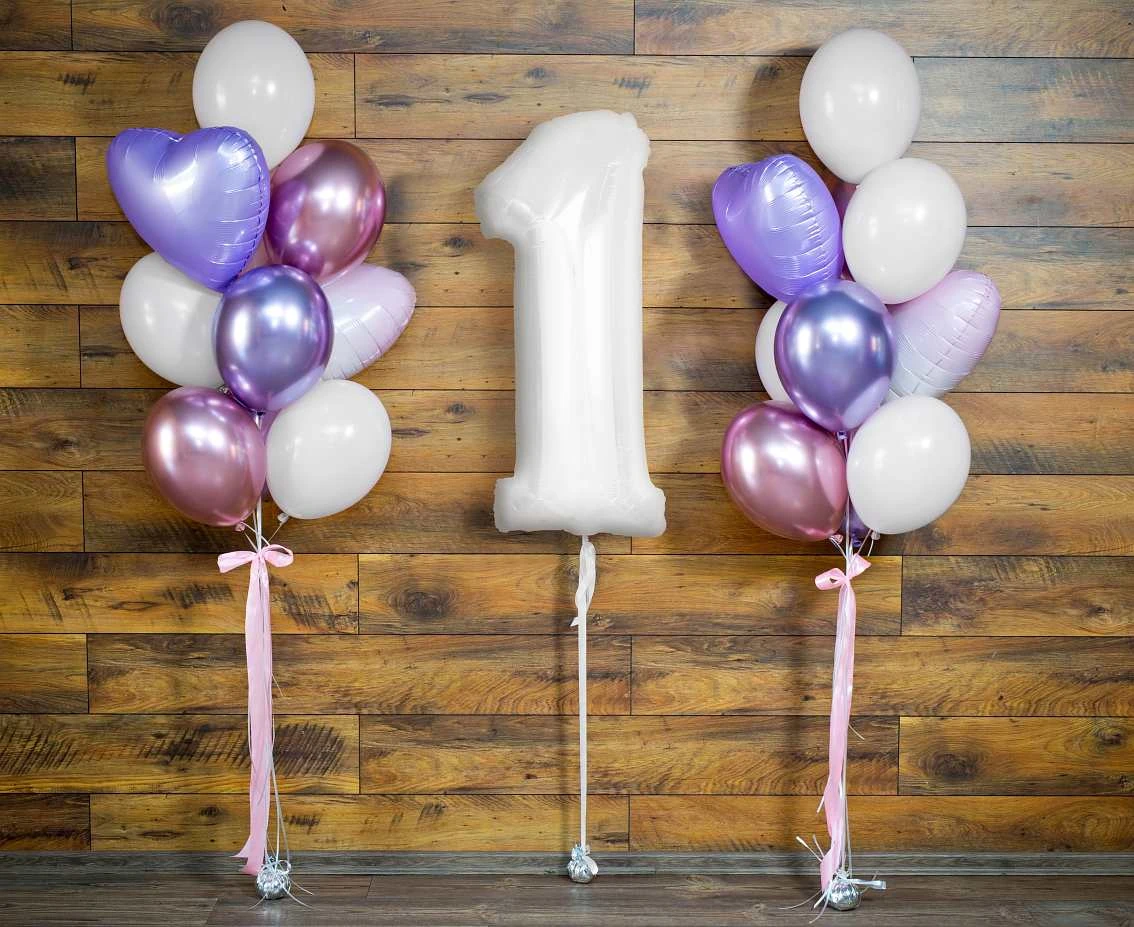 Balon foliowy B&C, cyfra 1, biała, 92 cm KK (na powietrze)