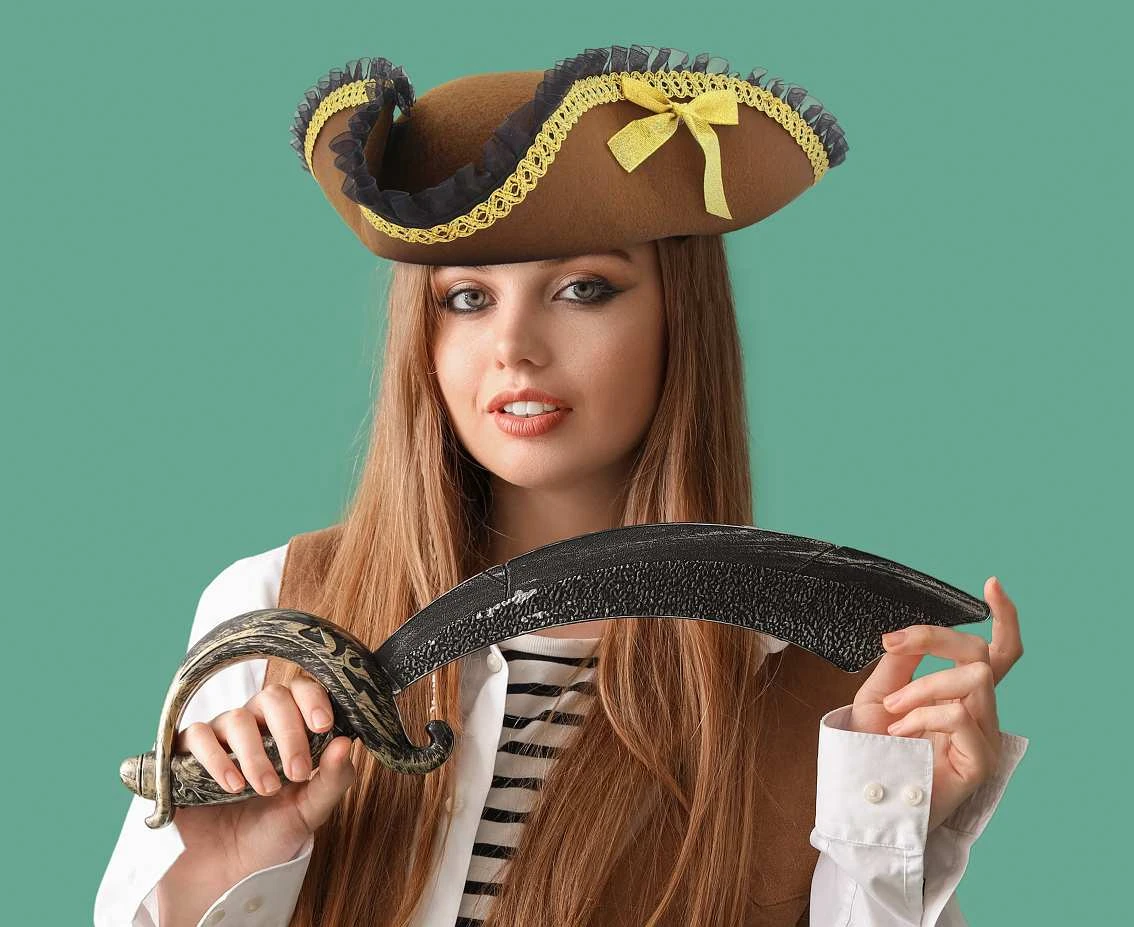 Kapelusz Piratki, brązowy