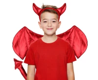 Zestaw Czerwony Diabełek (opaska, skrzydła, ogon)