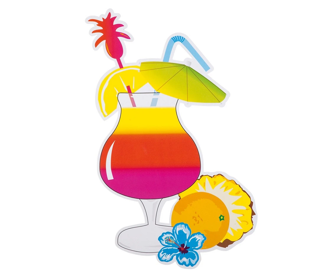 Dekoracja na ścianę Hawajskie Party, 4 szt 73 cm