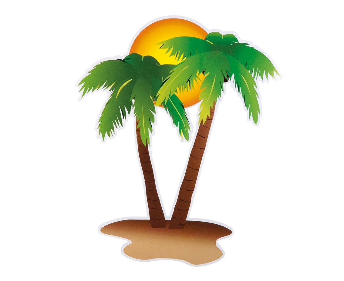 Dekoracja na ścianę Hawajskie Party, 4 szt 73 cm
