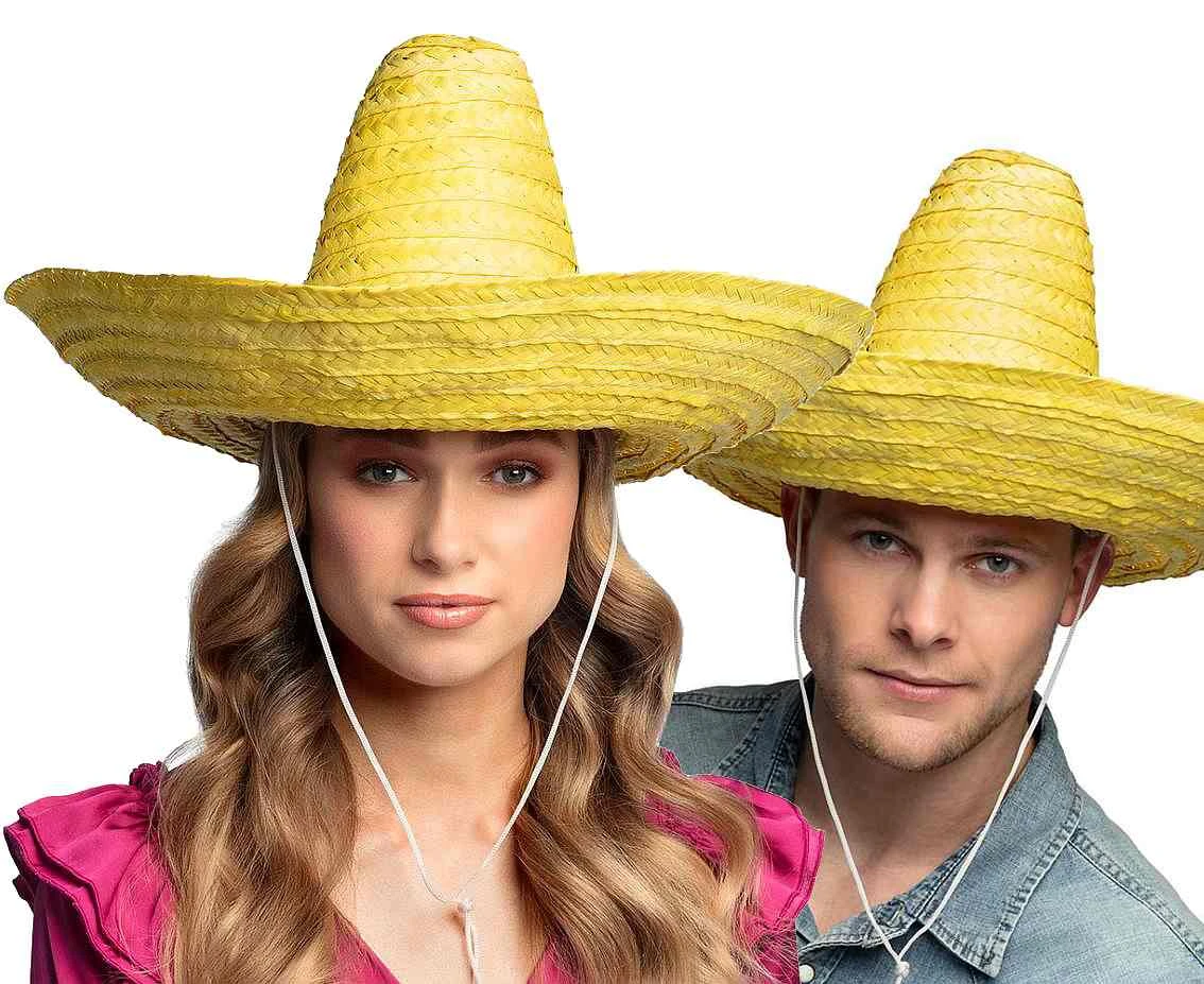 Kapelusz Sombrero , żółty, 49 cm