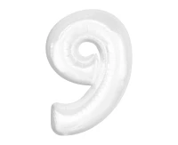 Balon foliowy B&C, cyfra 9, biała, 92 cm KK (na powietrze)
