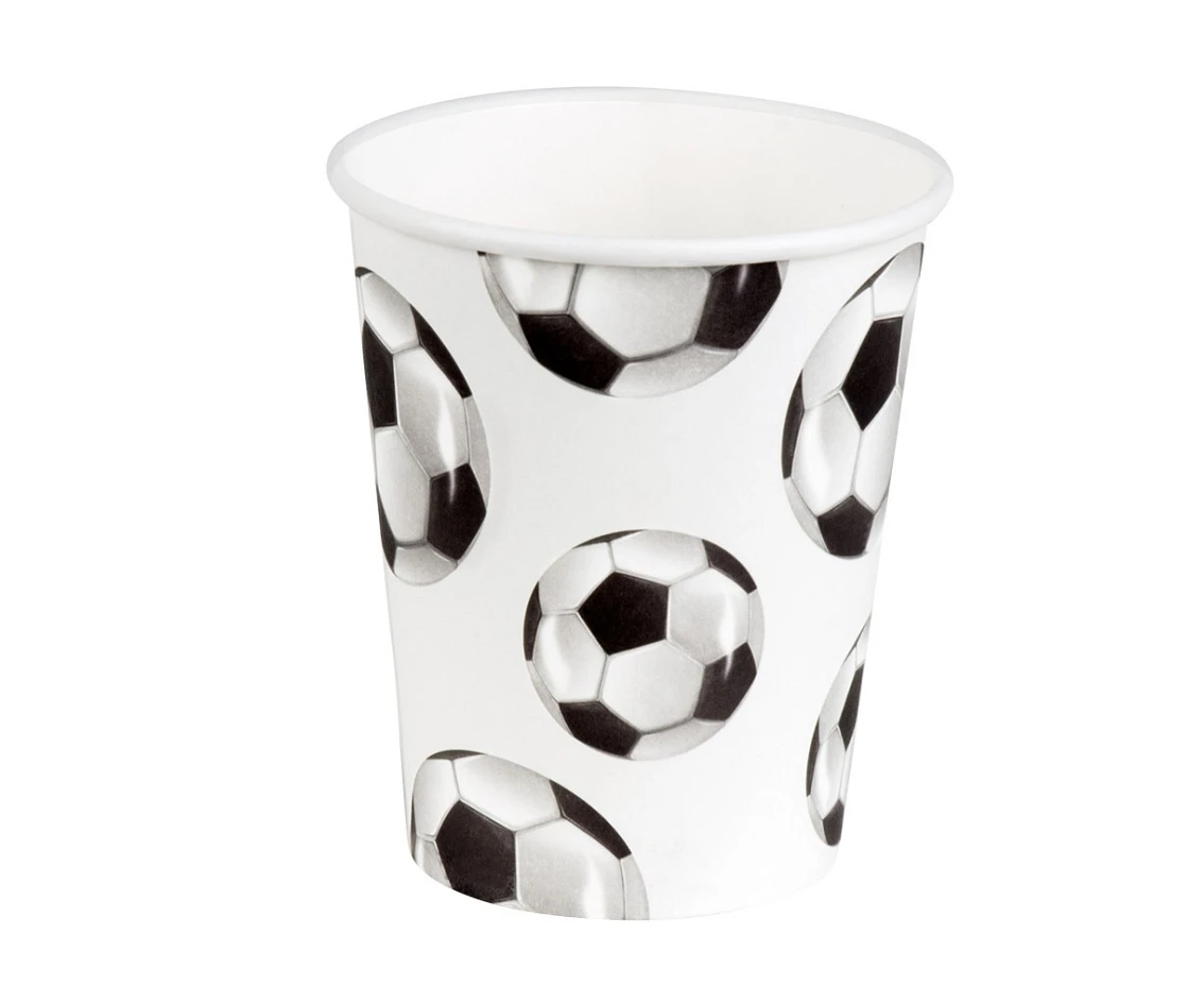 Kubeczki papierowe Football, 250 ml, 10 szt.