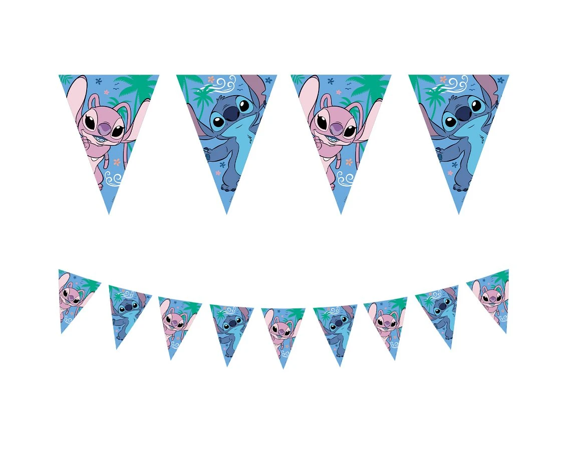 Banner papierowy flagi, Stitch & Angel Disney, 120 x 180 cm, (FSC), 1 szt.