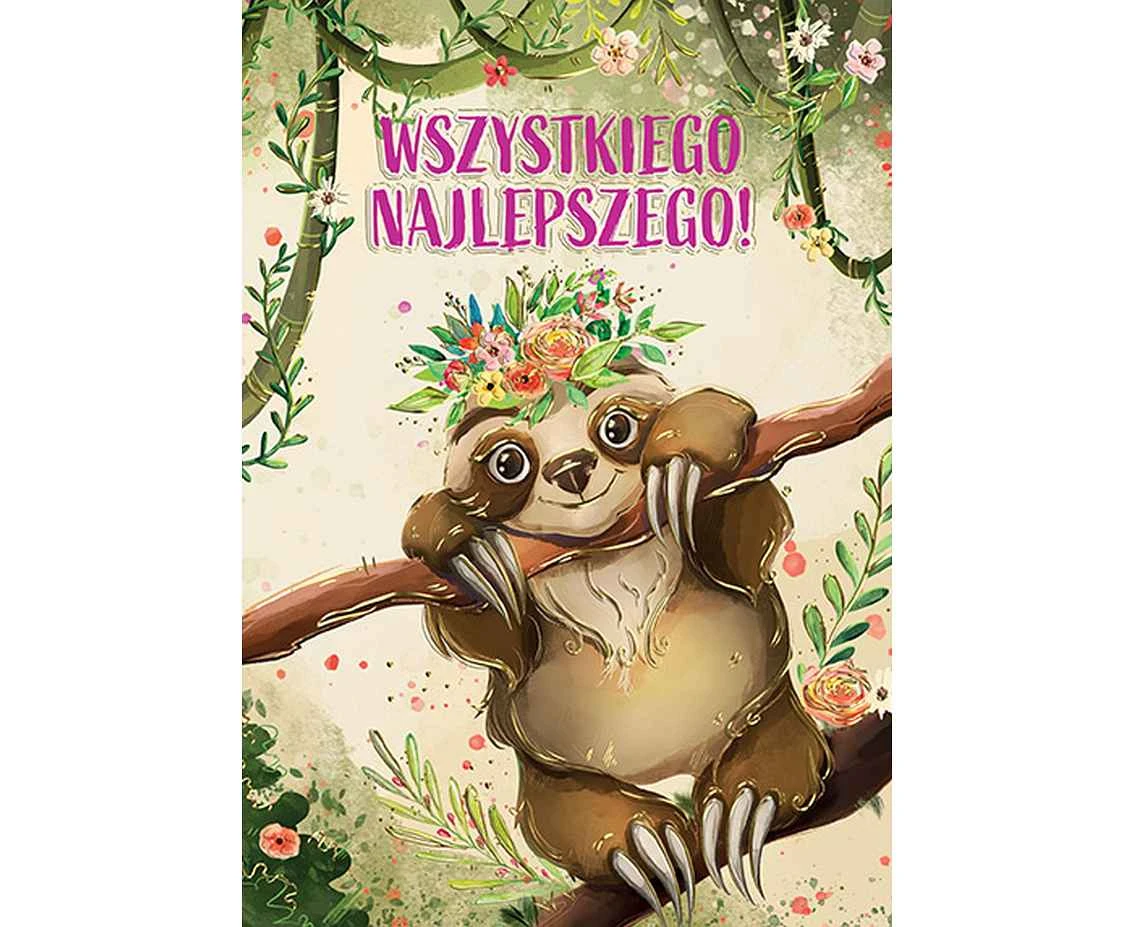 Kartka okolicznościowa A5 LENIWIEC, 1 szt.
