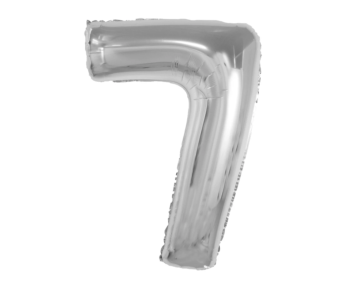 Balon foliowy Smart, cyfra 7, srebrna, 92 cm KK