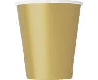 Kubeczki papierowe, złote, 270ml, 8 szt.