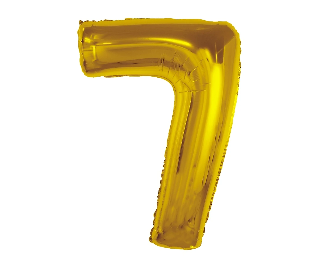 Balon foliowy Smart, cyfra 7, złota, 92 cm KK