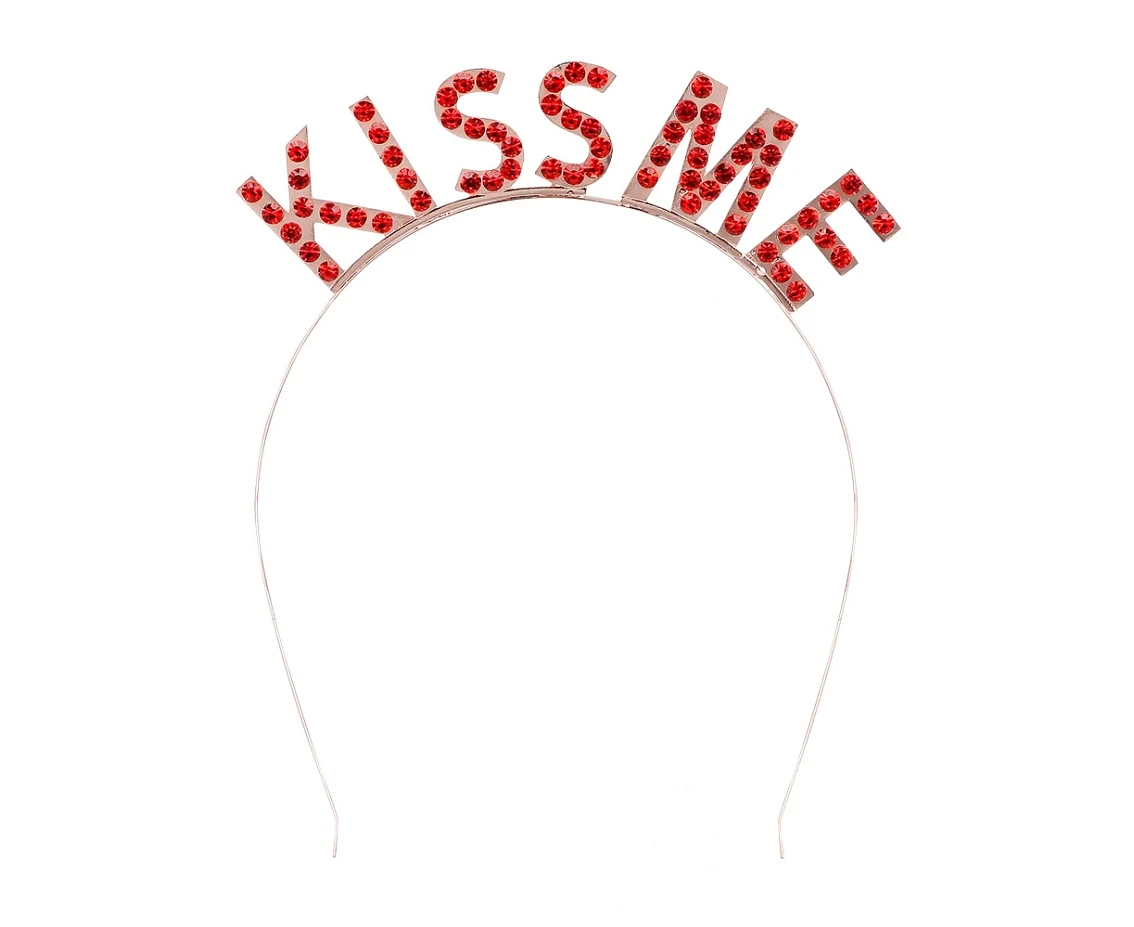 Diadem metalowy 'KISS ME'