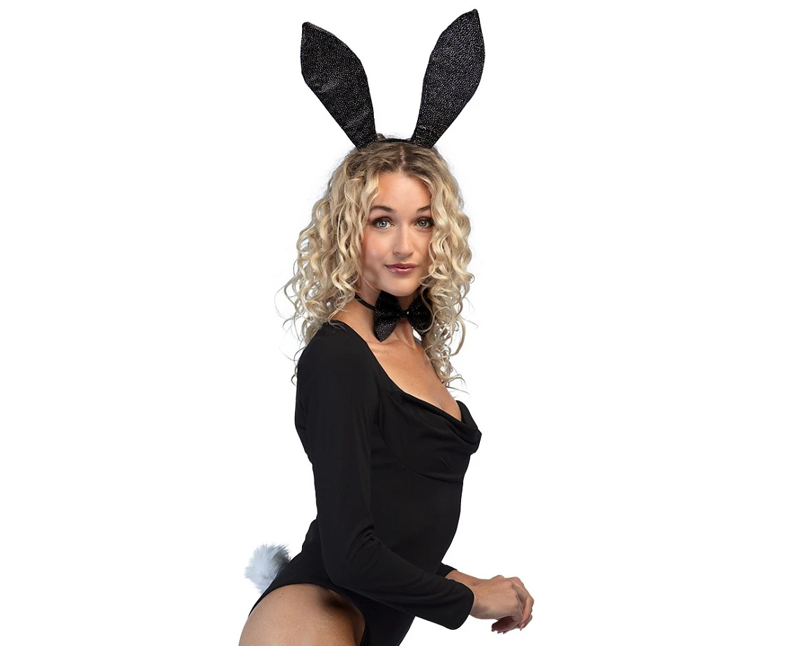 Zestaw Bunny black (diadem, muszka, ogon)