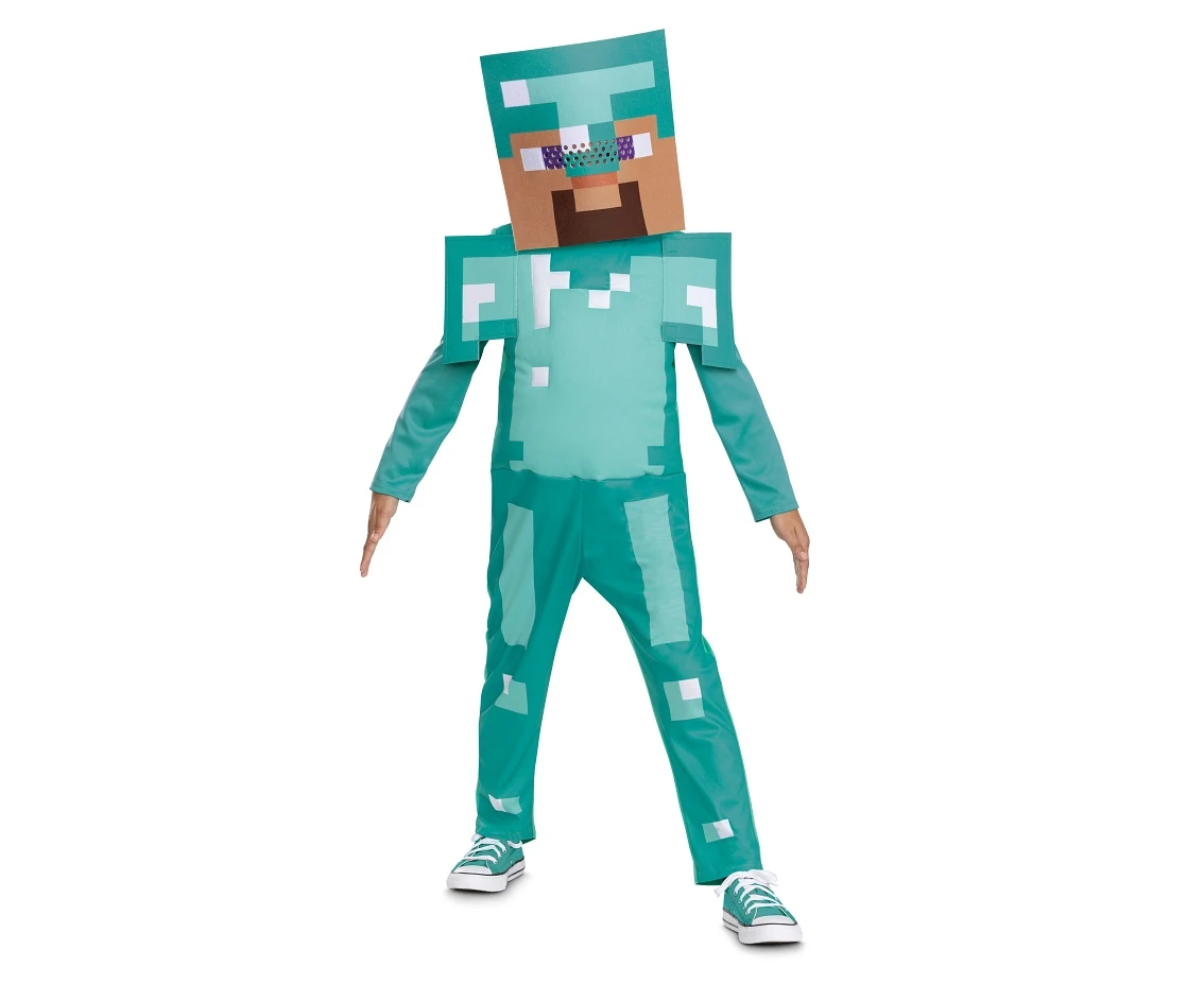 Strój Steve Diamond- Minecraft (licencja), rozm. M (7-8 lat)