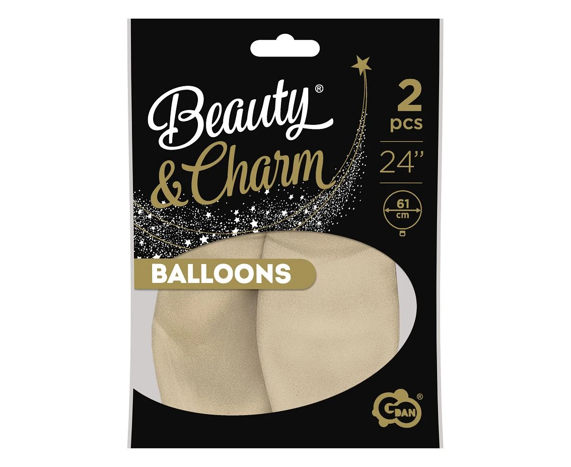 Balony B&C 24", pastel piaskowe, 2szt.