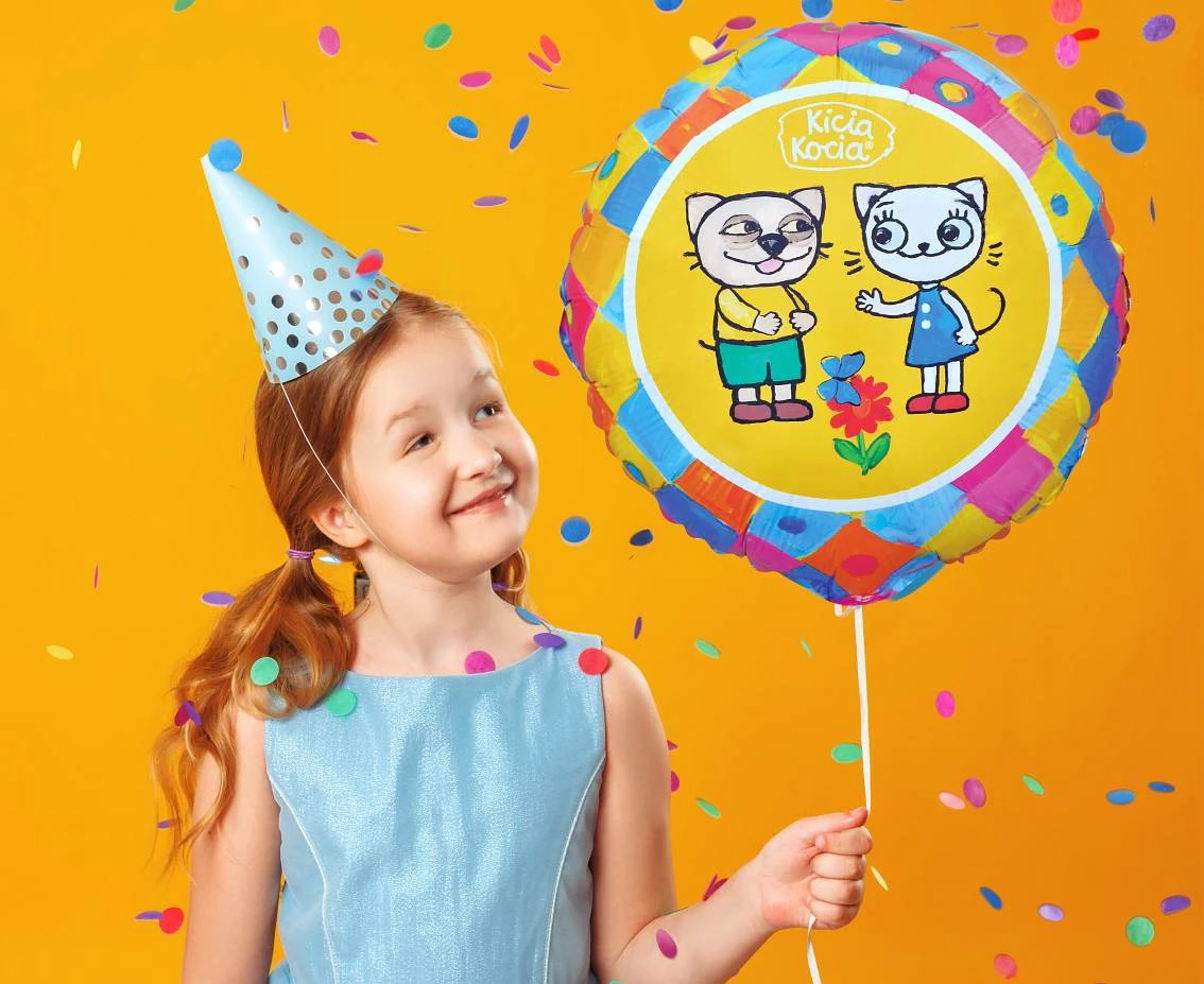 Balon foliowy Kicia Kocia i Pacek, 18 cali