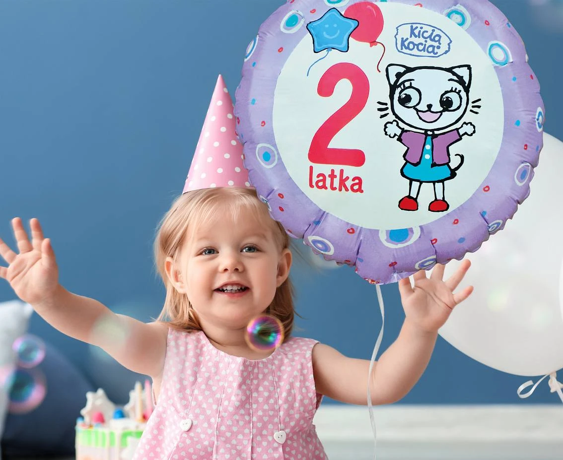 Balon foliowy Kicia Kocia - 2 Latka, 18 cali
