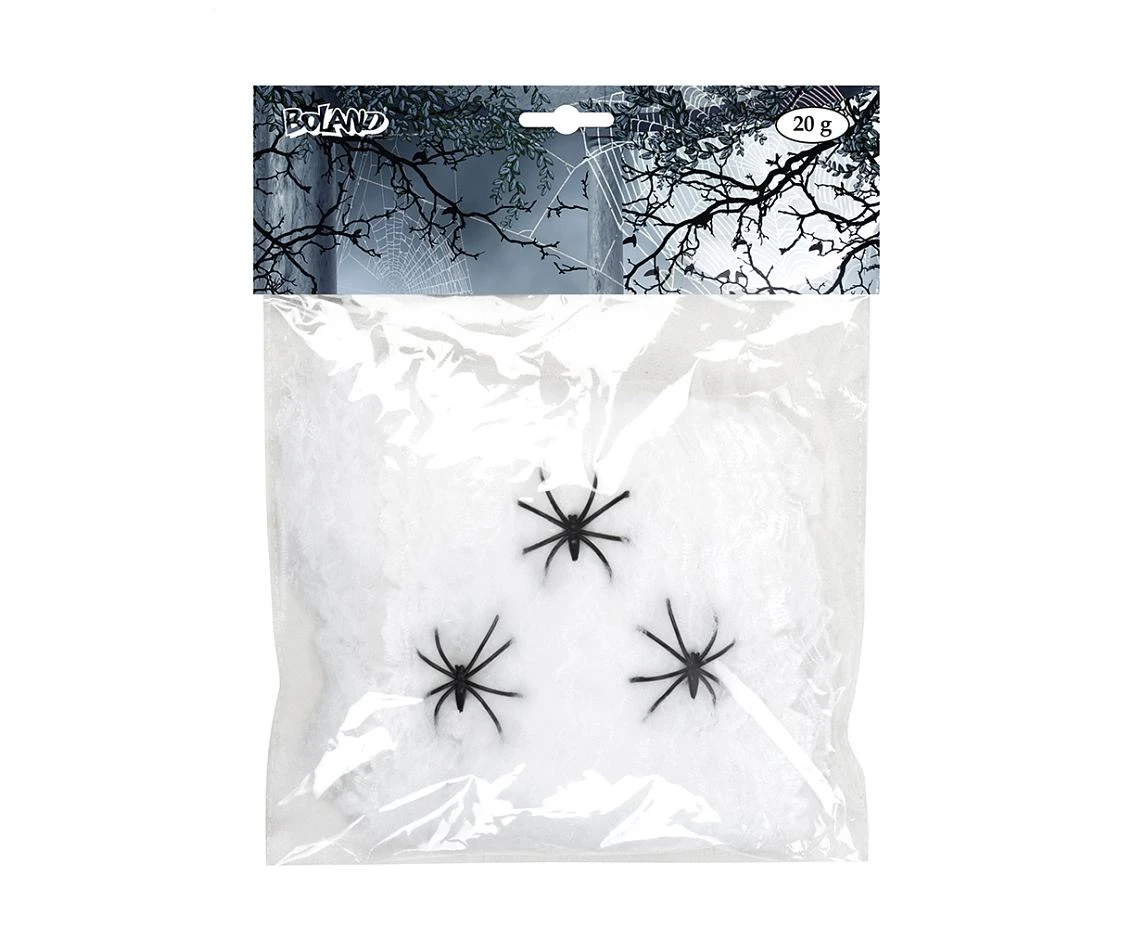 Pajęczyna biała (20 g.), 3 pająki