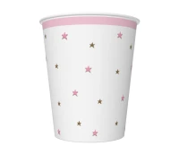 Kubeczki pap. Baby Shower Pink, 250 ml, 8 szt.