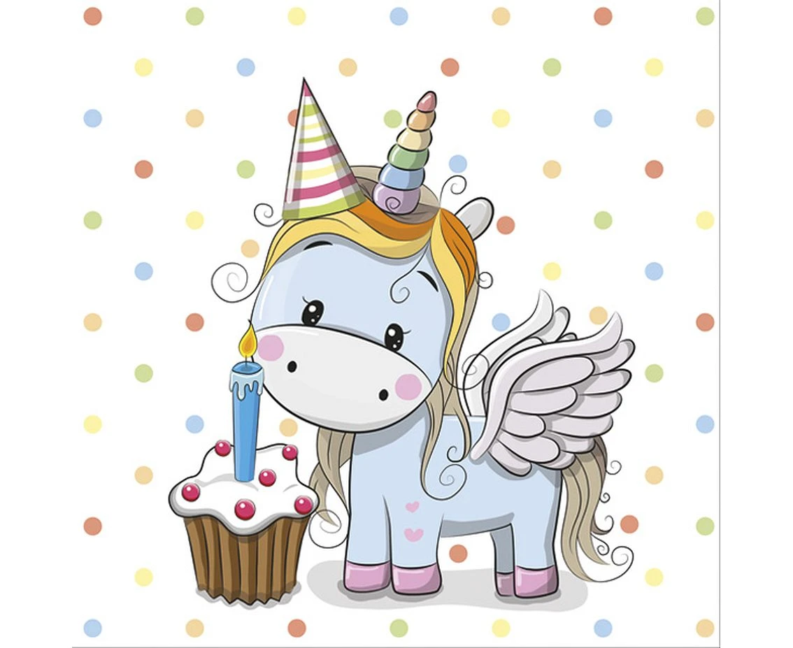 Serwetki pap. Sweet Unicorn with Pastel Dots, 33x33 cm, 20 pcs