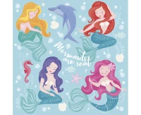 Serwetki pap. Pastel Mermaids, 33x33 cm, 20 szt.