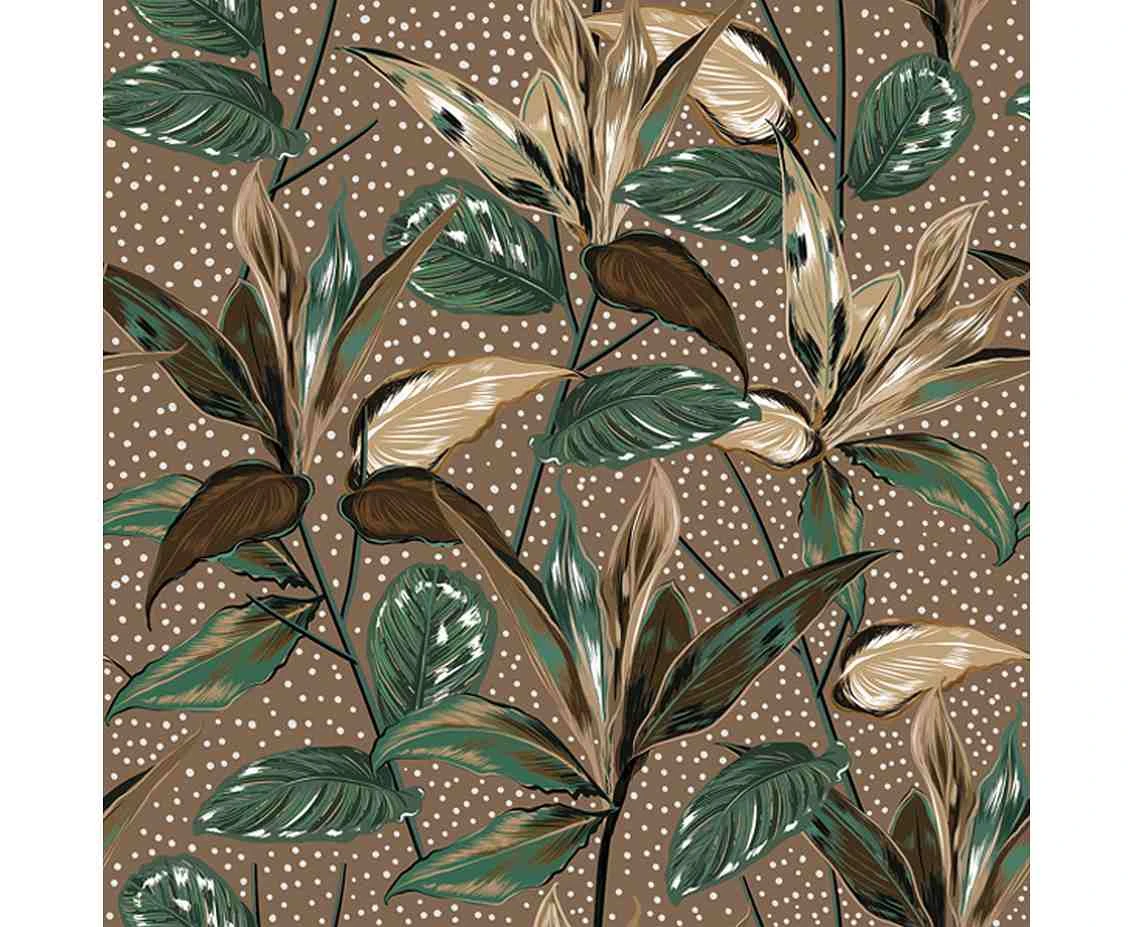 Serwetki pap. Botanical Plants on Brown Background, 33x33 cm, 20 szt.