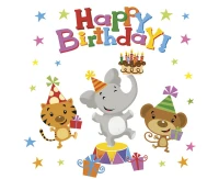 Serwetki pap. Happy Birthday Animals, 33x33 cm, 20 szt.
