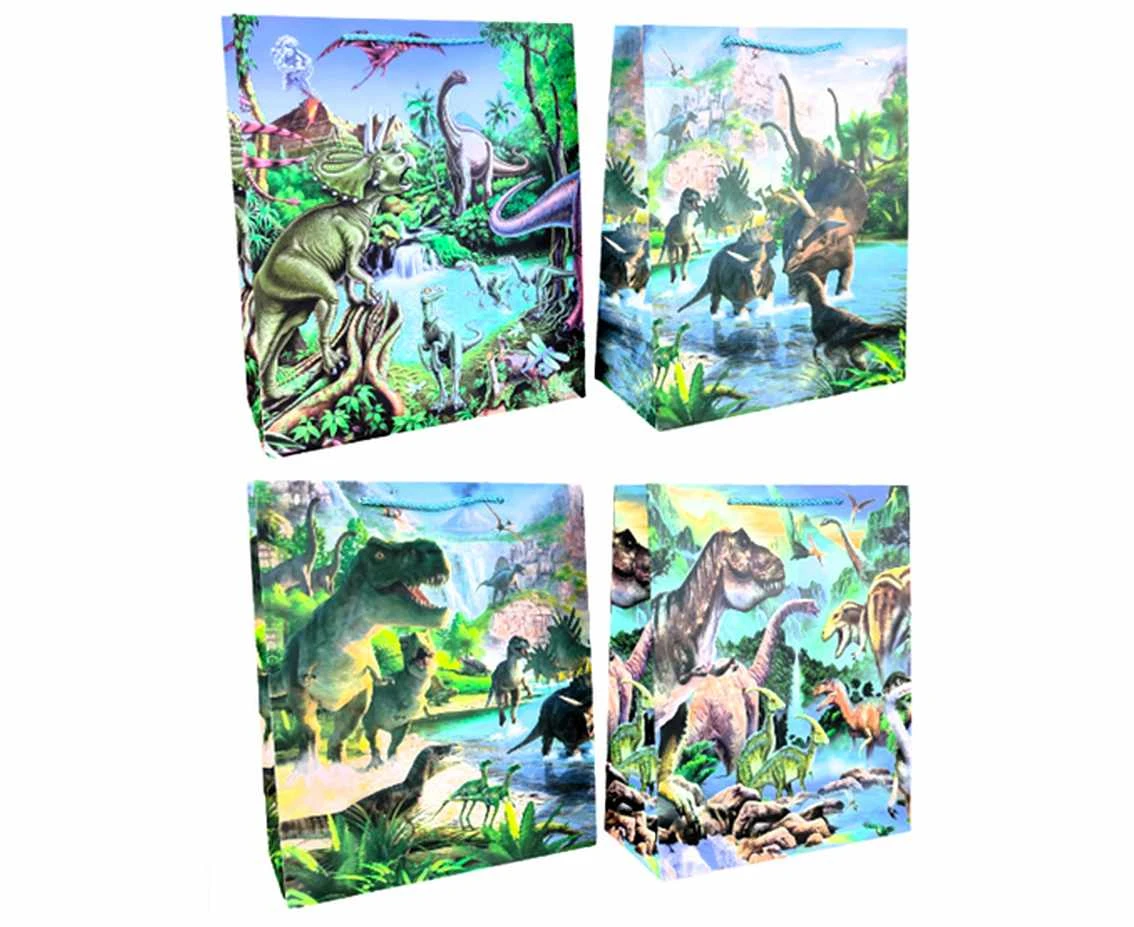 Torebka prezentowa Dinozaury 32x26x12,5 cm, 1 szt.