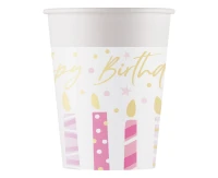Kubeczki papierowe Birthday Candles, FSC, 200ml, 8 szt.