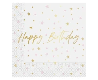 Serwetki papierowe Happy Birthday, FSC, rozm. 33x33 cm, 20 szt. KK