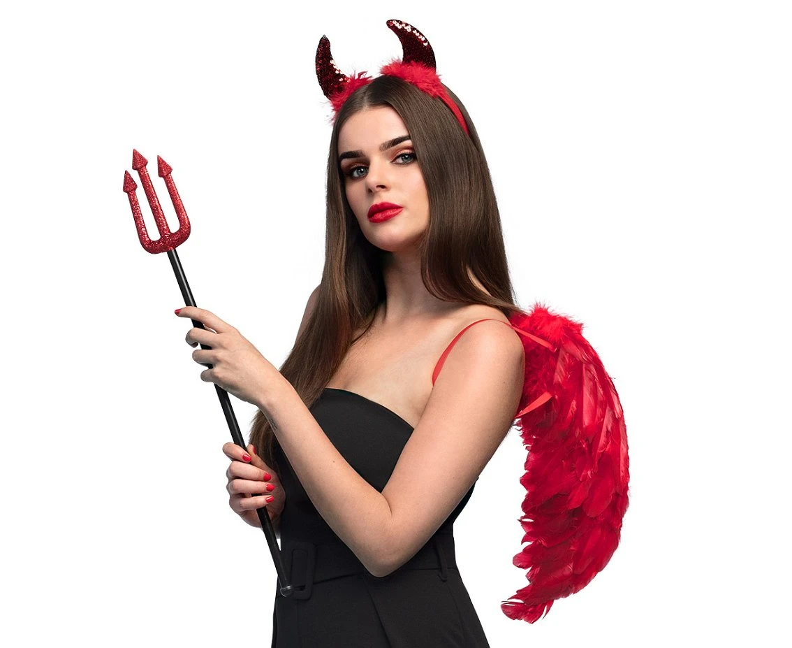 Zestaw Skrzydlata Diablica (opaska, widły, skrzydła)