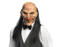 Maska lateksowa Przerażający Kamerdyner, z włosami