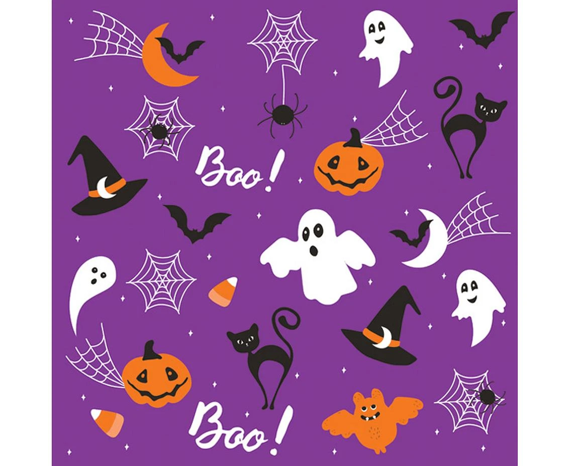 Serwetki papierowe Halloween Graphics on Purple, 33 x 33 cm,  20 szt.