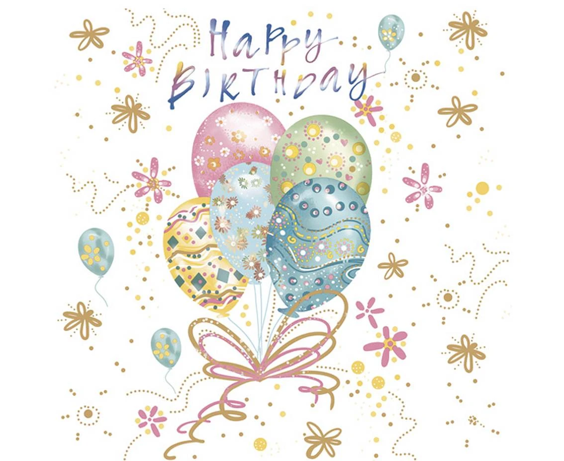 Serwetki papierowe Pastell Balloons with Gold Flowers, 33 x 33 cm,  20 szt.