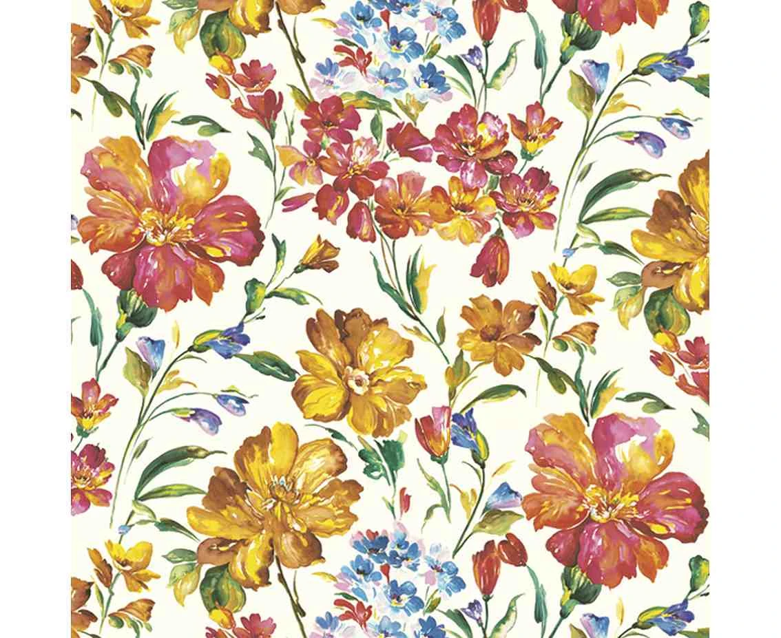 Serwetki papierowe Orange and Yellow Flowers Wallpaper, 33 x 33 cm,  20 szt.