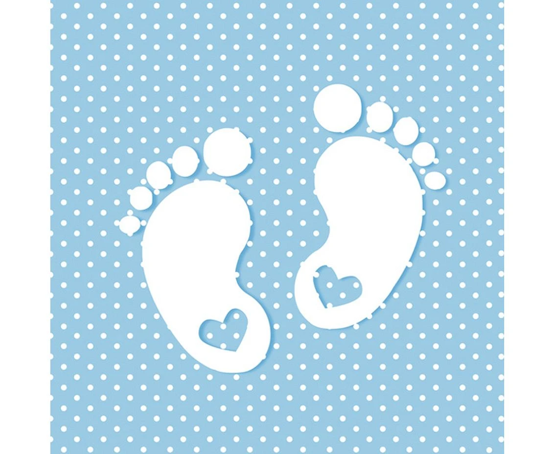 Serwetki papierowe Little Feet Blue, 33 x 33 cm,  20 szt.
