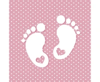 Serwetki papierowe Little Feet Pink, 33 x 33 cm,  20 szt.