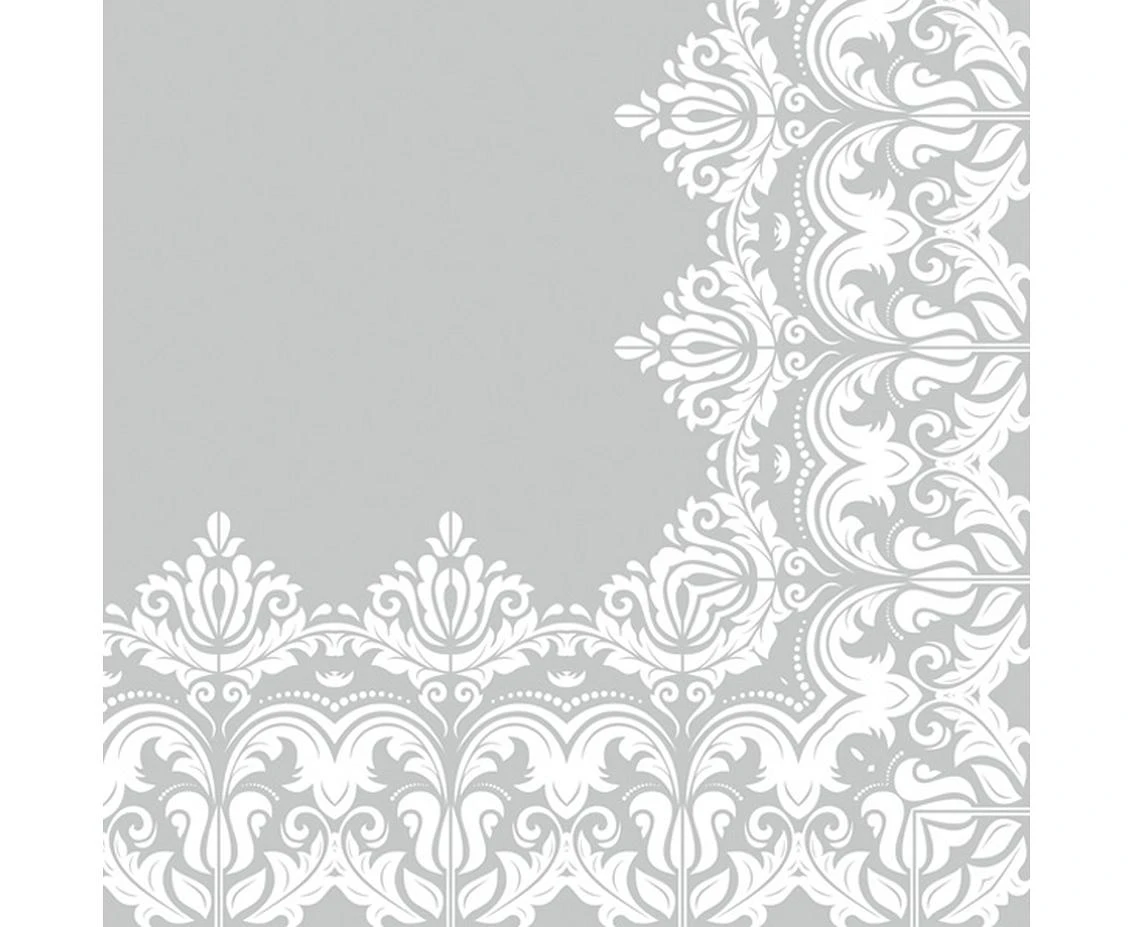 Serwetki papierowe Ornament Border Grey, 33 x 33 cm,  20 szt.