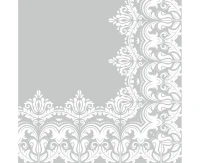 Serwetki papierowe Ornament Border Grey, 33 x 33 cm,  20 szt.
